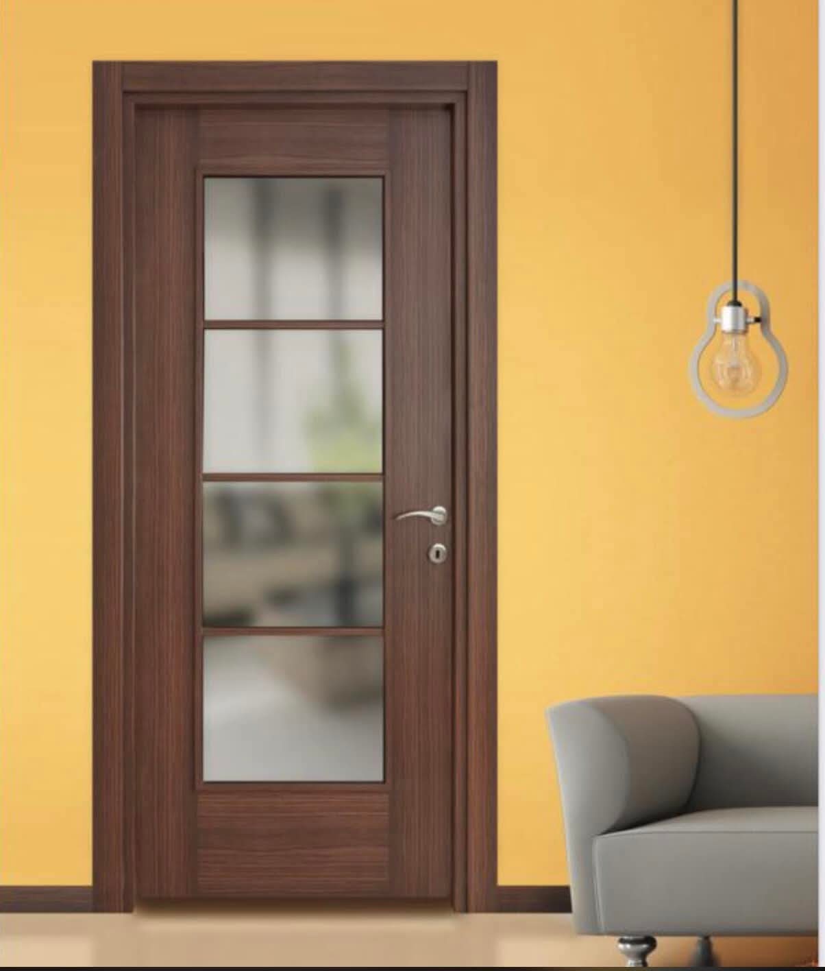 PVC composite – Noyer vitrée 4 carreaux